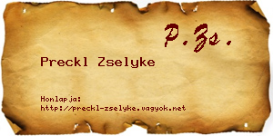 Preckl Zselyke névjegykártya